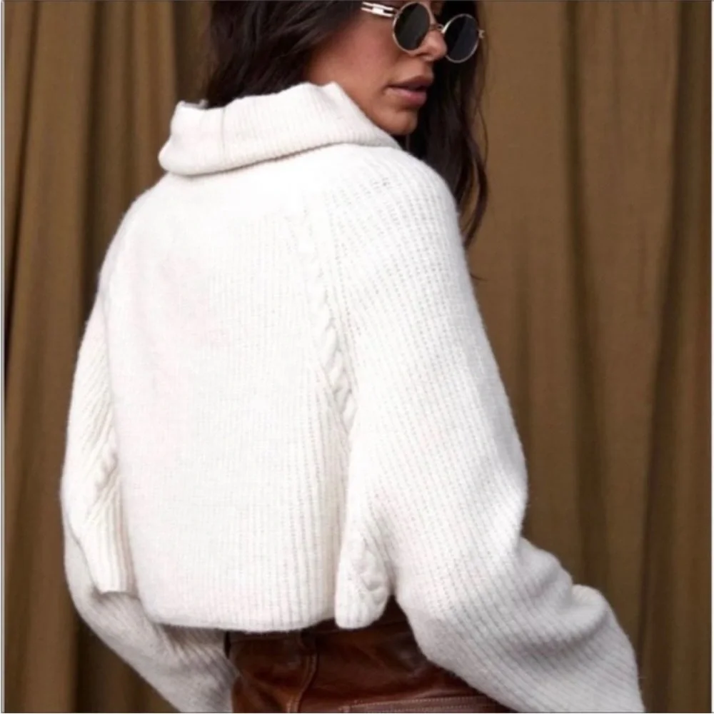 NWT 12th tribe no chill ivory cropped sweater